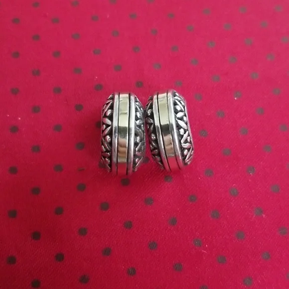 14k Gold & Sterling Silver Earrings - Picture 2 of 13